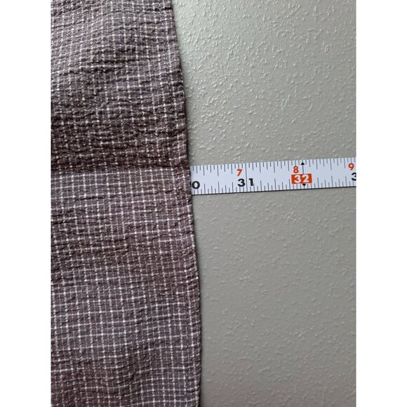 Habitat Womens Plaid Blouse Large Button Front Brown/White 3/4 Sleeves Lagenlook - Picture 7 of 7